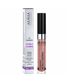 Aravia Professional Metallic Elegance Lip Shimmer 04 - Жидкая помада-металлик для губ, оттенок розово-коричневый 5.5 мл 